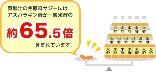 サジージュースと一般米酢のアスパラギン酸比較