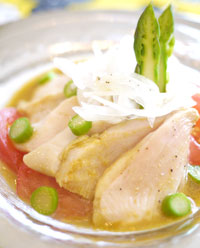 活力向上♪アスパラとしっとり鶏ハムサラダ